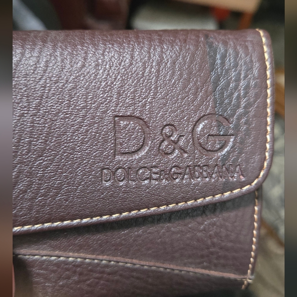 Dolce & Gabbana Brown Leather Vintage Unauthenticated Wallet 7.5"×4" - Picture 2 of 8